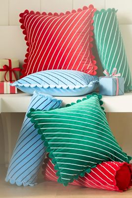 Cotton Velvet Striped Pillow
