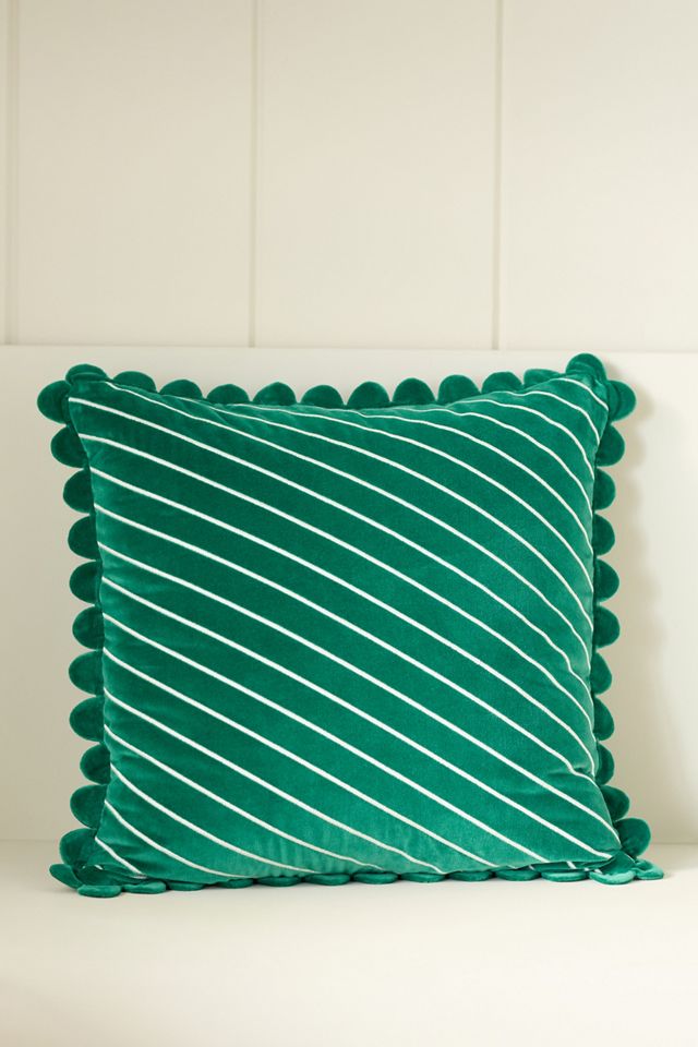 Cotton Velvet Striped Pillow #2