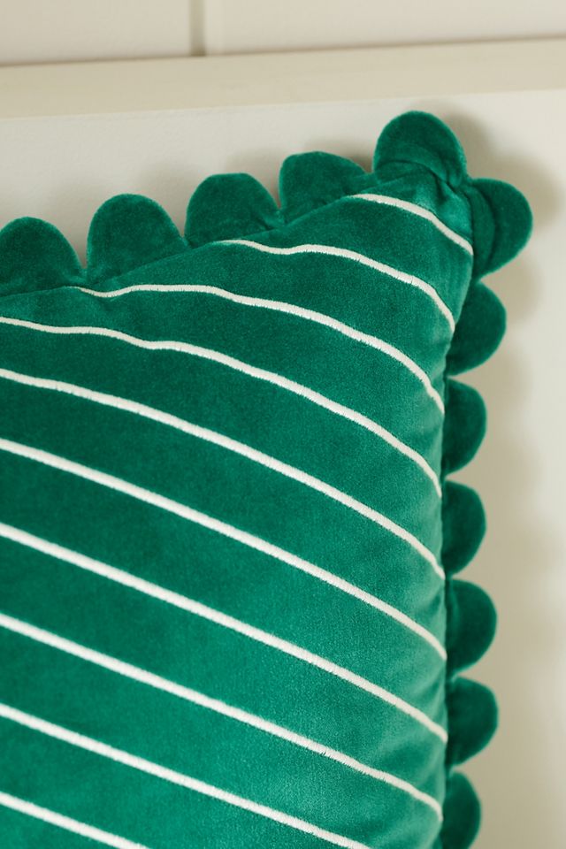 Cotton Velvet Striped Pillow #4