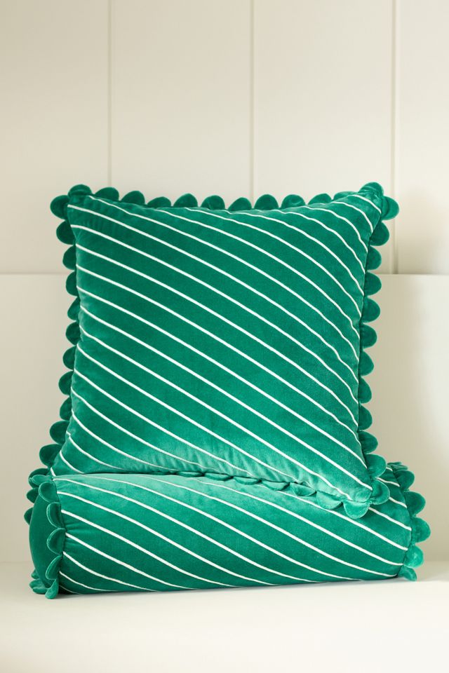 Cotton Velvet Striped Pillow #1
