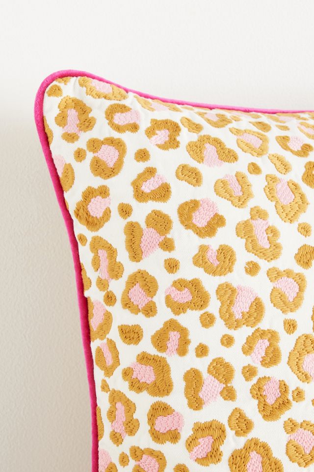 Ruthie Cotton Embroidered Leopard Pillow #3