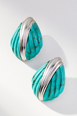 Ronny Kobo Aster Shell Post Earrings In Green
