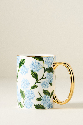 Hydrangea Printed Porcelain Mug