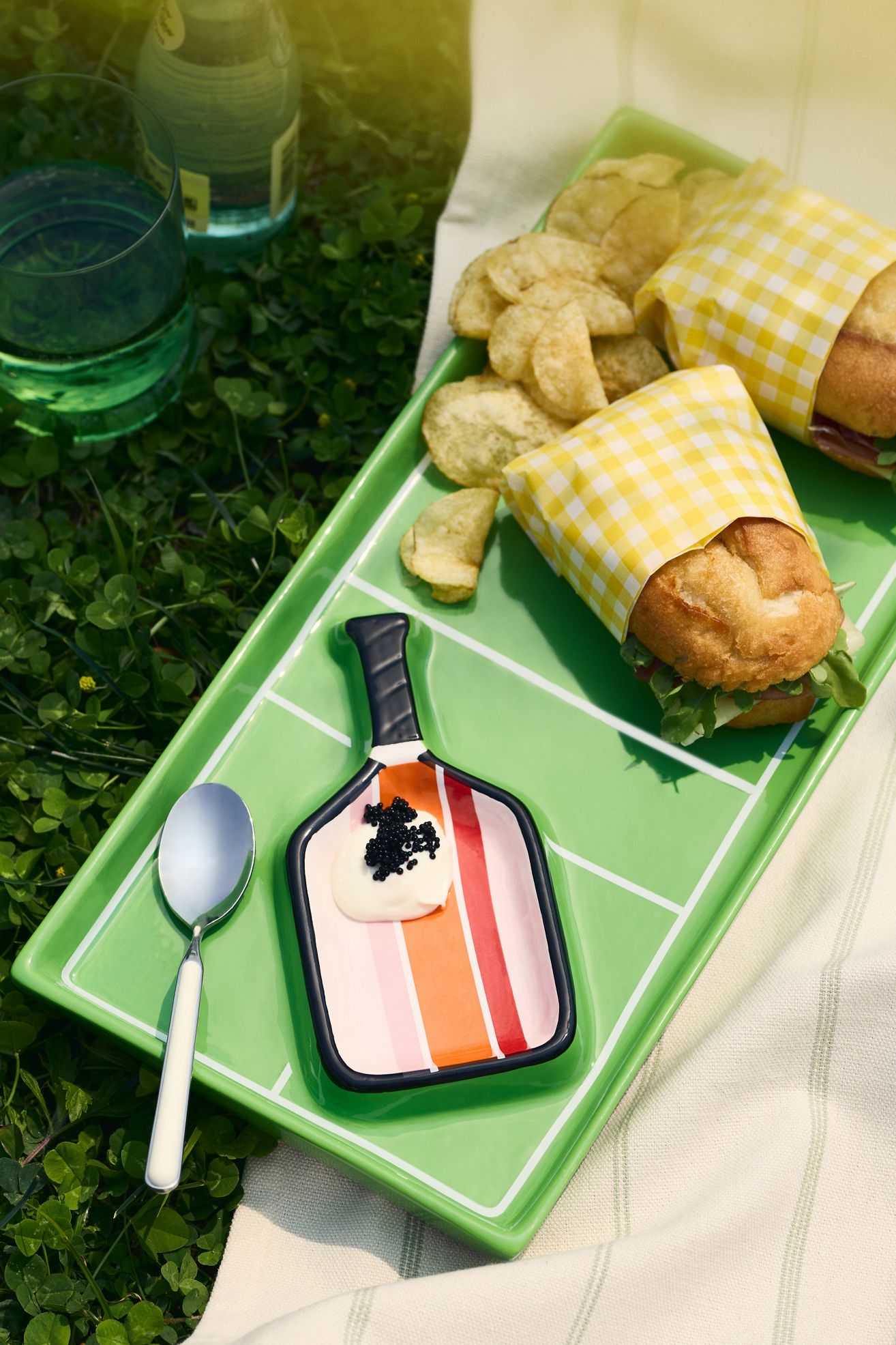 Tennis Court Chip & Dip Serving Platter - Pickleball, Standard, One Size