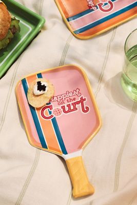 Porcelain Pickleball Appetizer Plates, Set of 4
