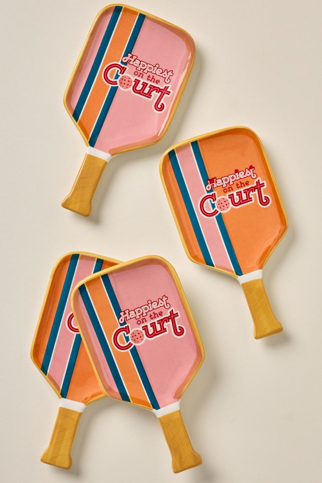 Porcelain Pickleball Appetizer Plates, Set of 4 #1