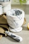 Smoky White Marble Mortar + Pestle