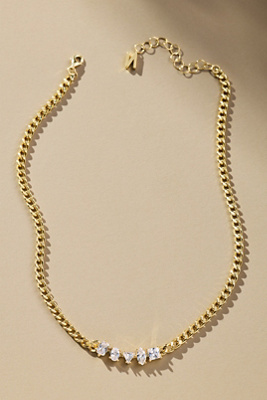 Nickho Rey Carrie Crystal Link Necklace In Gold