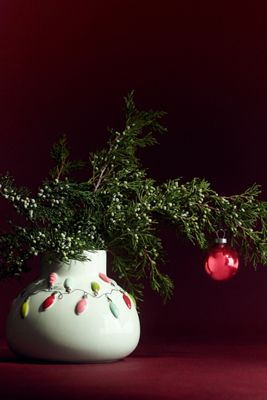 String Light Mint Ceramic Vase