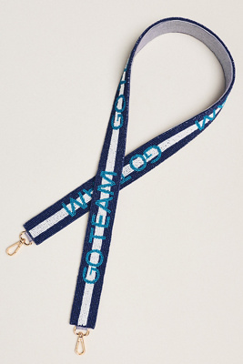 By Anthropologie Beaded Bag Strap In Blue