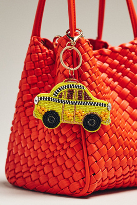 By Anthropologie City Collection Beaded Bag Charm In Yellow