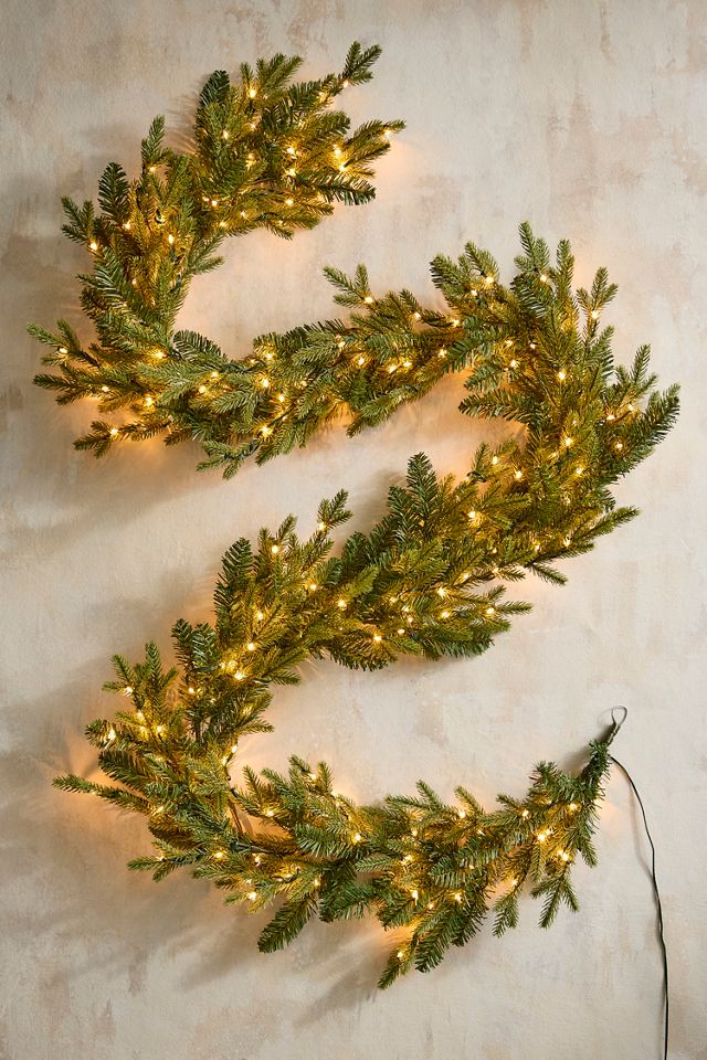 Pre-Lit Faux Norway Spruce Garland, 9’ #2