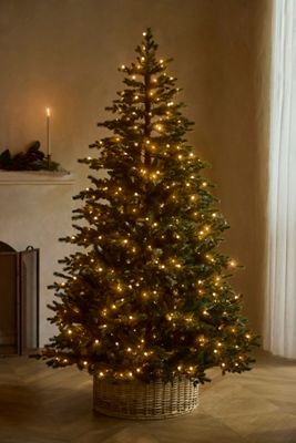 Faux Pre-Lit Crystal Berry Spruce Tree, 7’