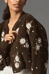 By Anthropologie Floral Embellished Cropped Jacket