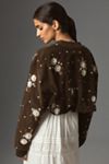 By Anthropologie Floral Embellished Cropped Jacket