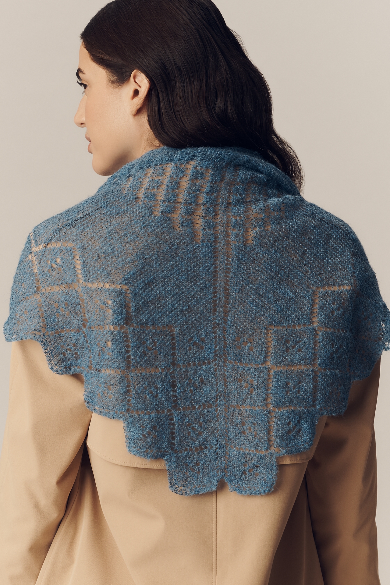 By Anthropologie Pointelle Triangle Wrap Scarf