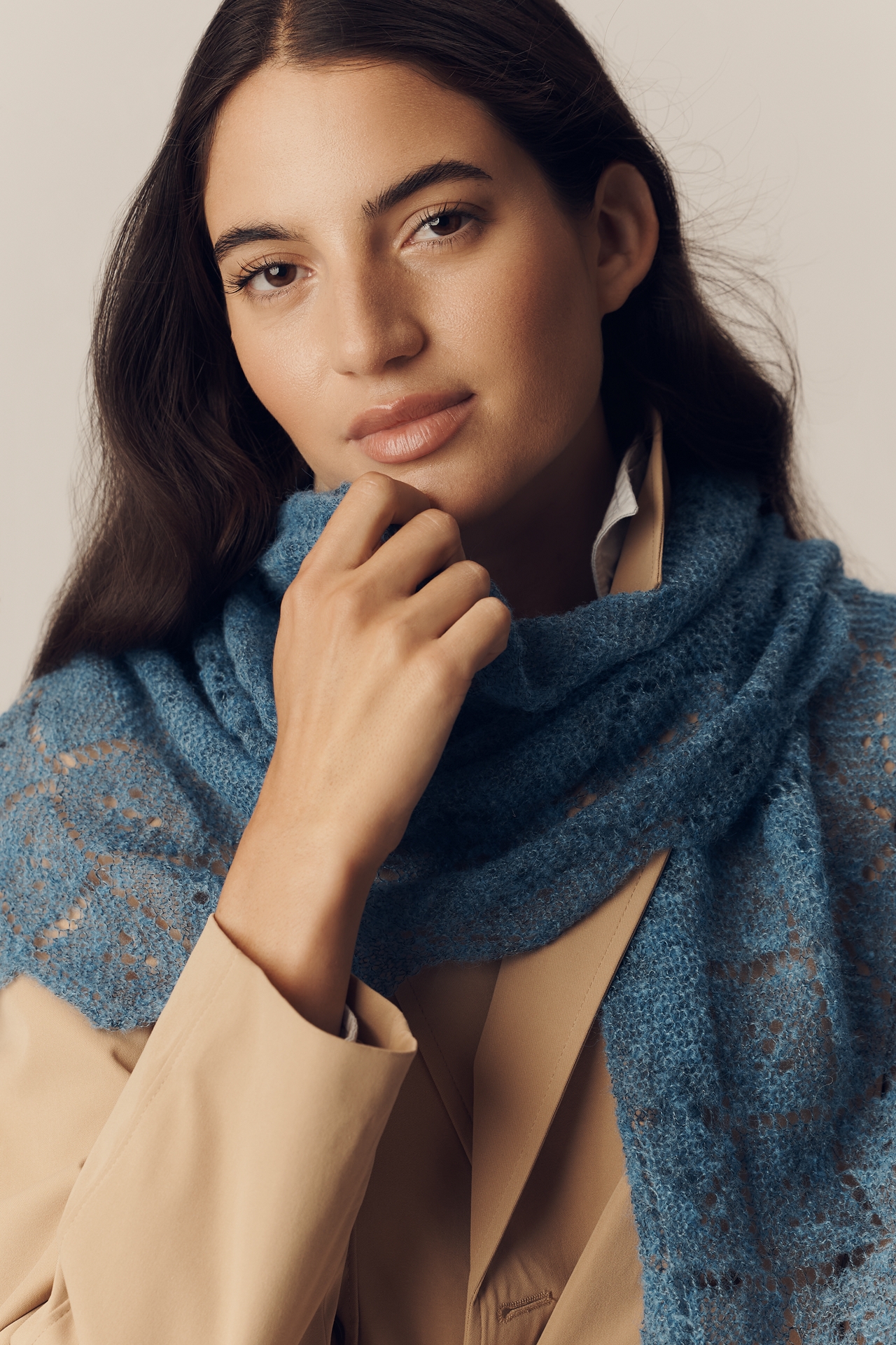 By Anthropologie Pointelle Triangle Wrap Scarf
