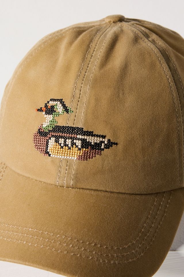 Needlepoint Icon Waxed Canvas Baseball Cap #4