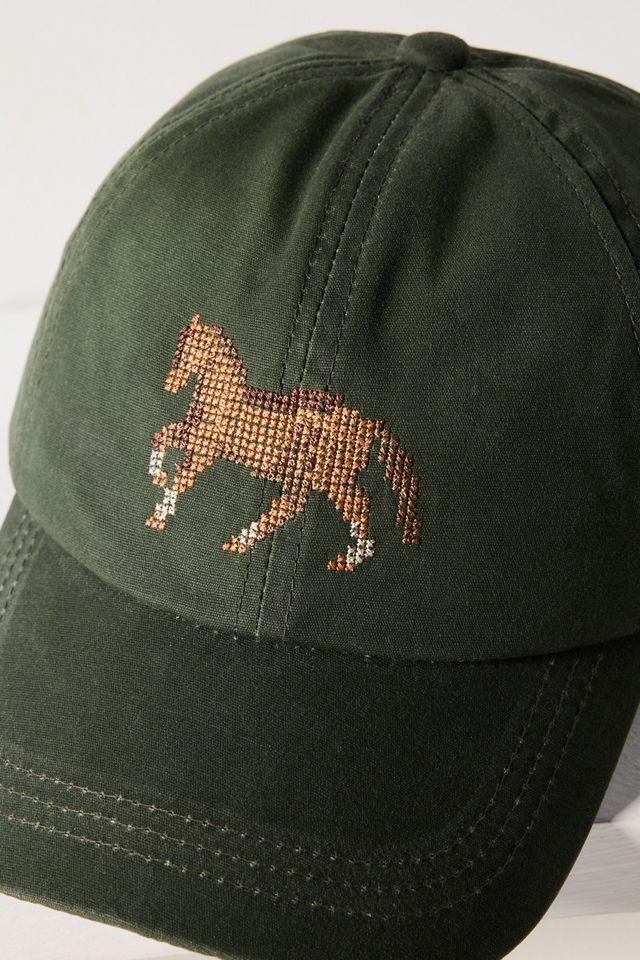 Needlepoint Icon Waxed Canvas Baseball Cap