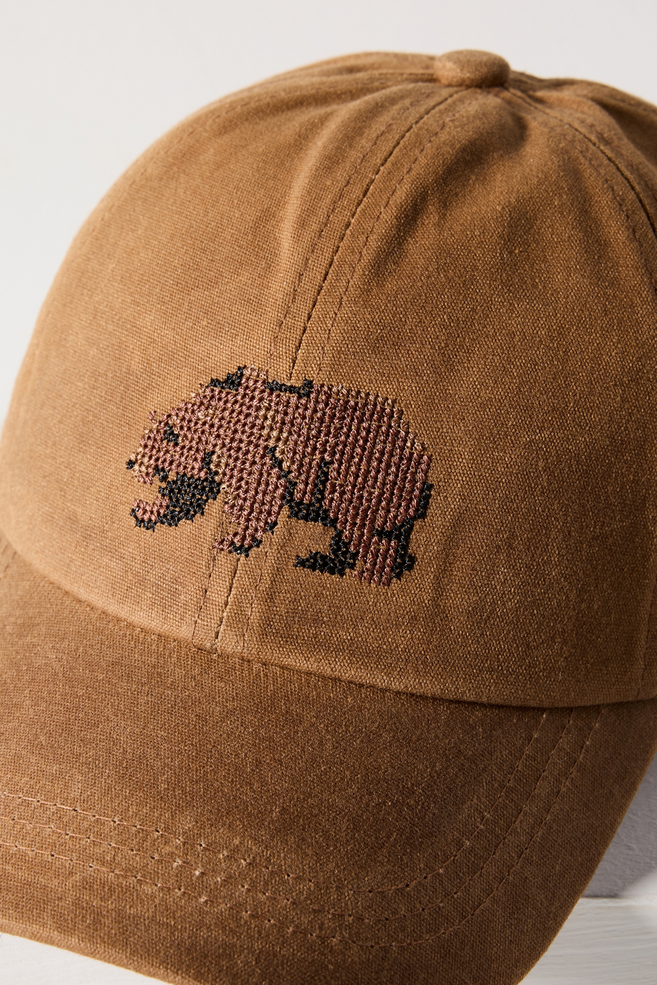 Needlepoint Icon Waxed Canvas Baseball Cap