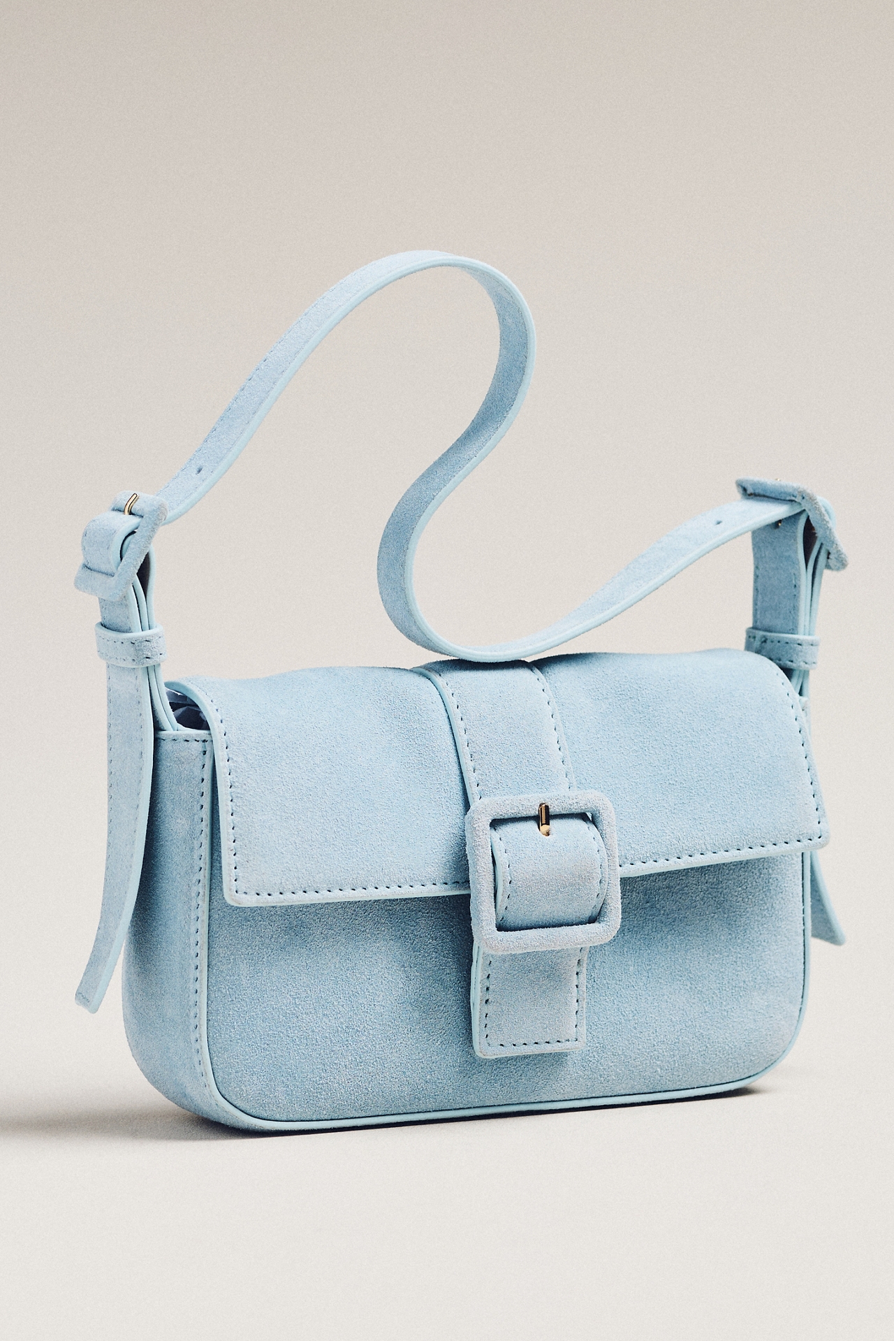 Buckle Suede Shoulder Bag