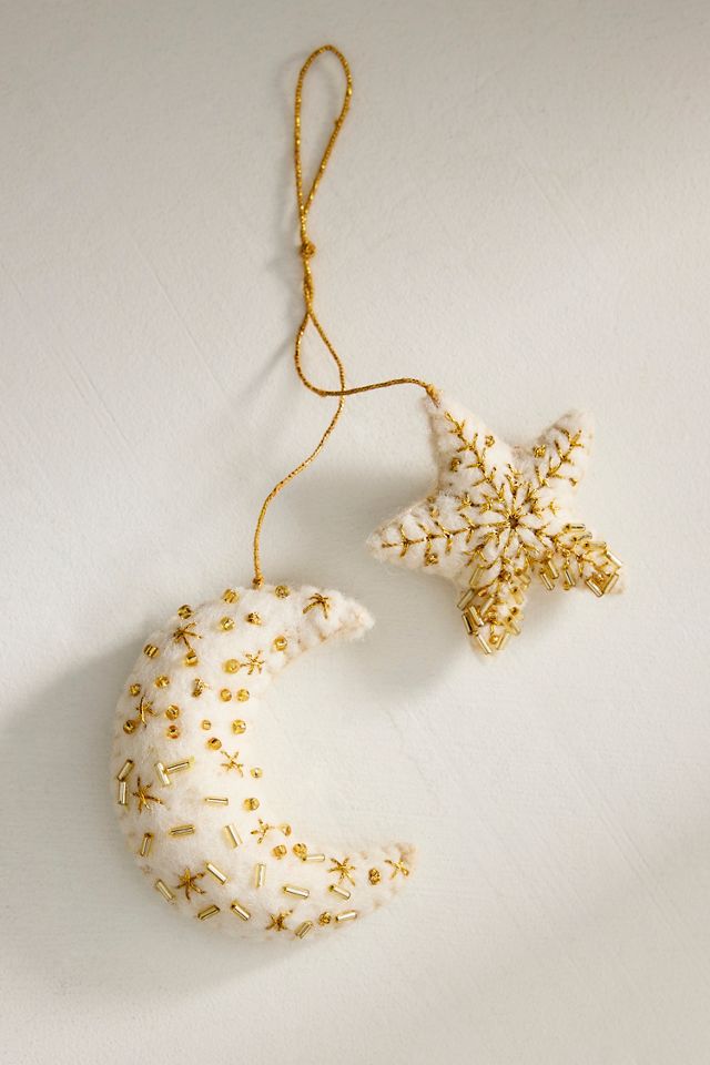 Wool Moon + Star Charm #1