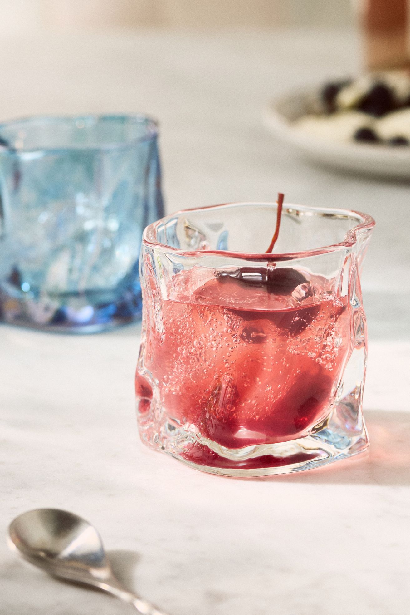 On The Rocks Double Old Fashioned Glasses, Set of 2 - Clear & Blue, Standard, Set Of 2