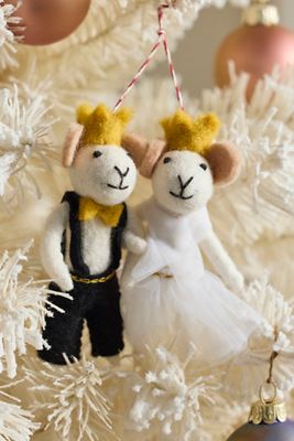Just Married Mice Felt Critters, Set of 2