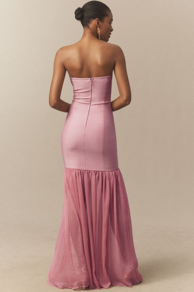 Elliatt Kristel Strapless Corset Drop-Waist Chiffon Maxi Dress #1
