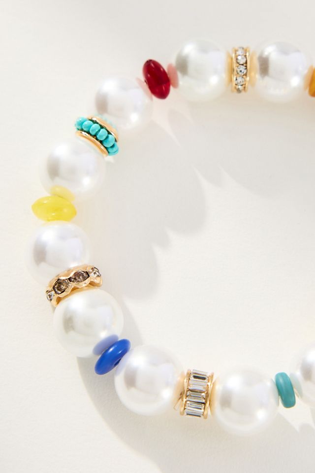 Colorful Beaded Pearl Bracelet #1