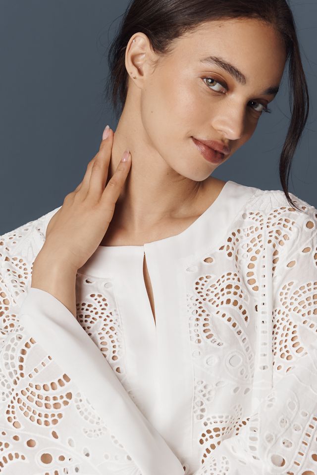 Miss June Amara Long-Sleeve Eyelet Kaftan #1