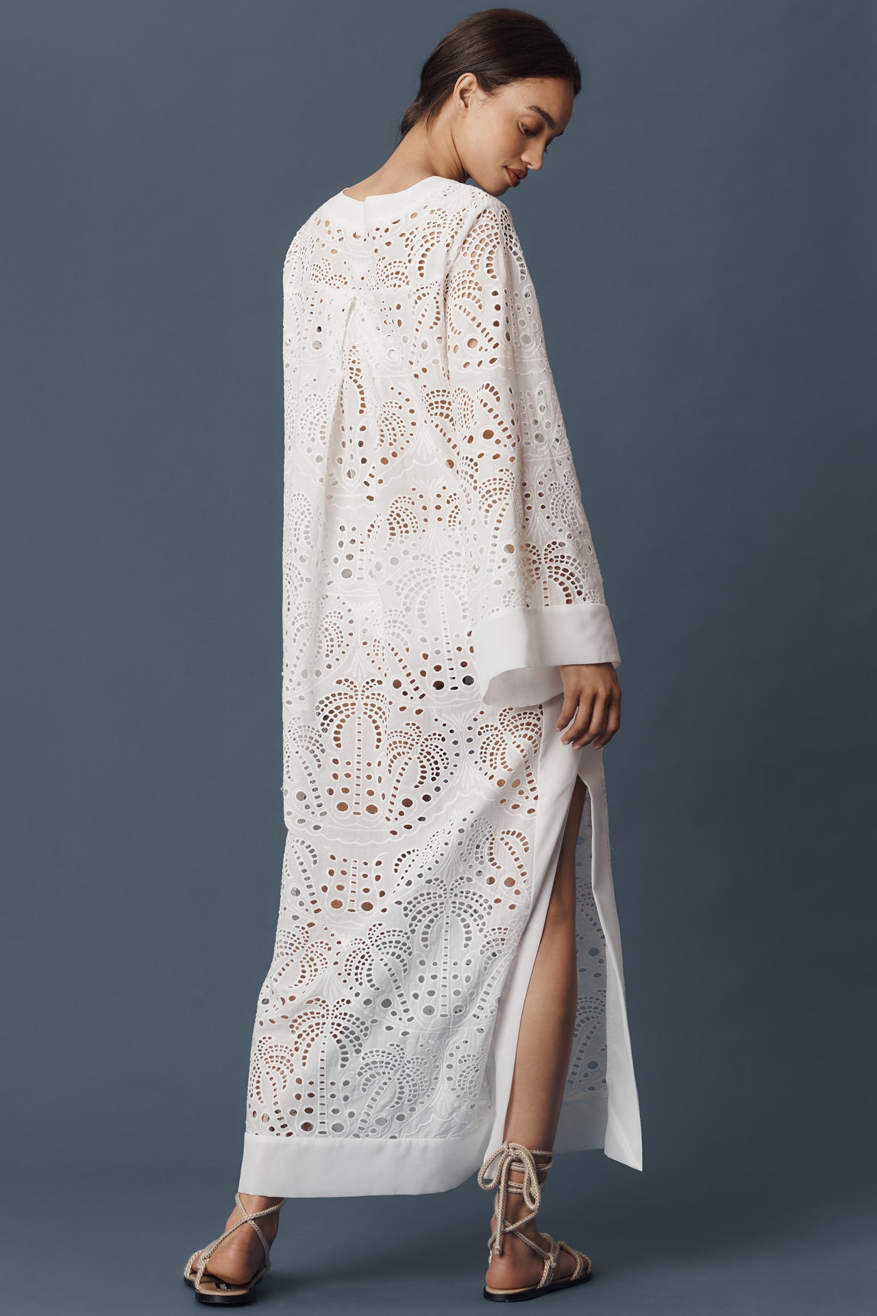 Miss June Amara Long-Sleeve Eyelet Kaftan