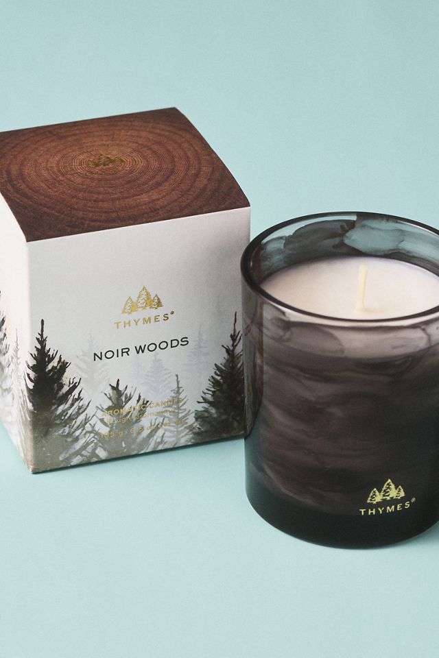 Thymes Noir Woods Boxed Glass Candle #1