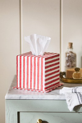 Inner Child Scallop Printed Tissue Box In Red