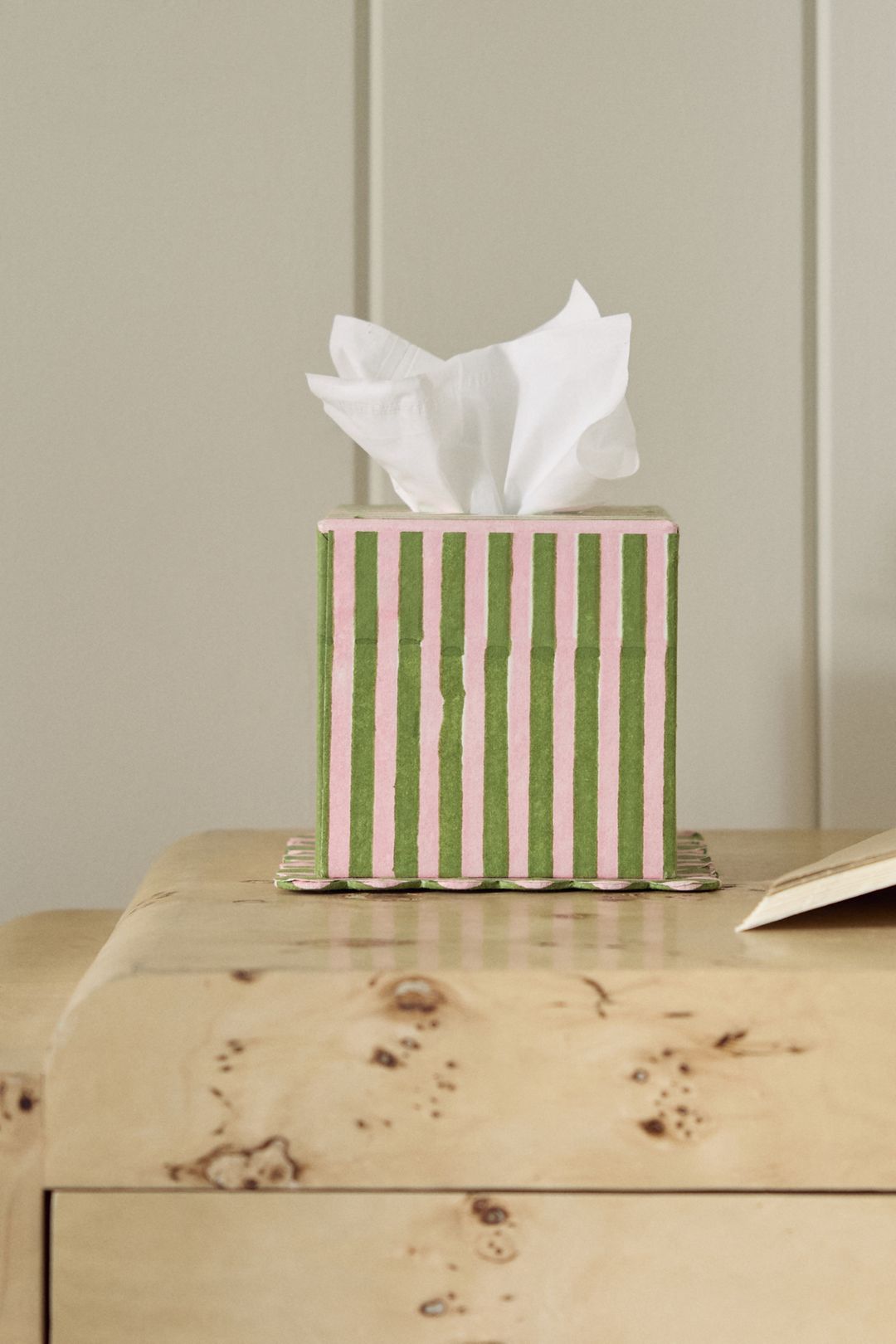 Inner Child Scallop Printed Tissue Box - Pink Stripe, One Size
