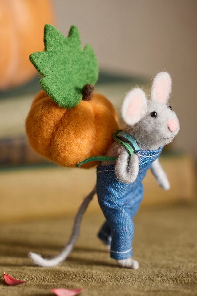 Pumpkin Backpack Mouse Felt Critter #1