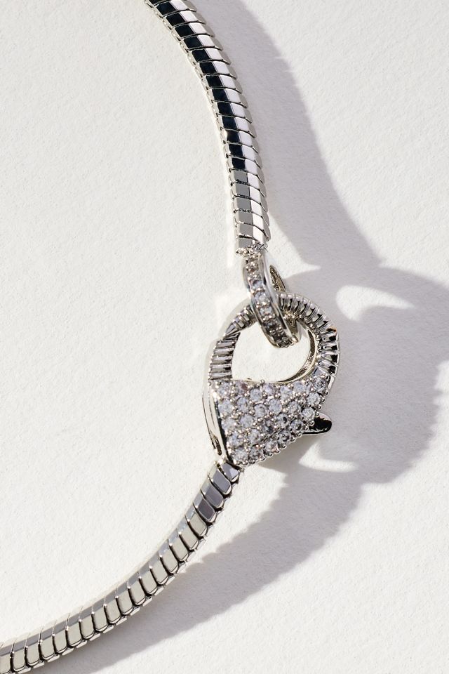 Pavé Clasp Snake Chain Bracelet #1