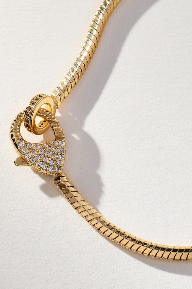 Pavé Clasp Snake Chain Bracelet #1