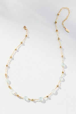 By Anthropologie Clear Bead Necklace In Transparent