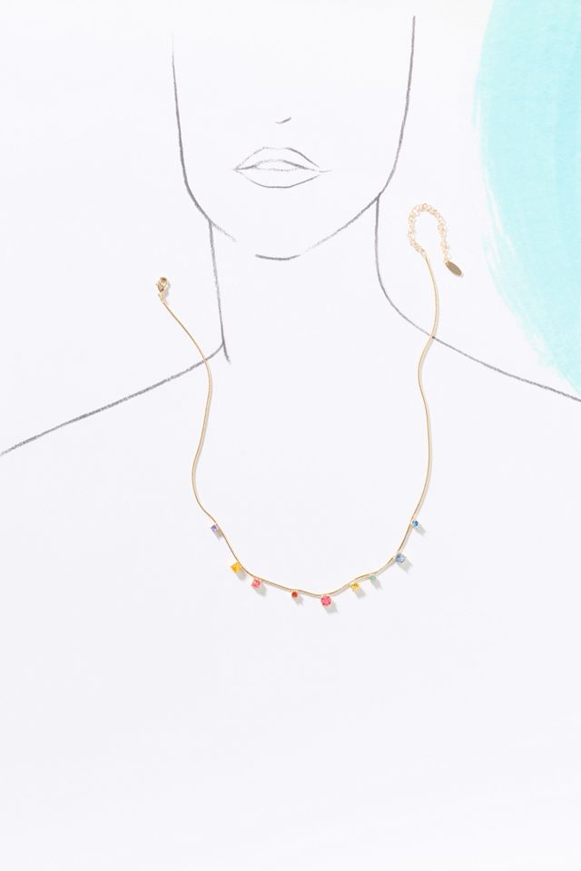 Colorful Crystal Short Necklace #3