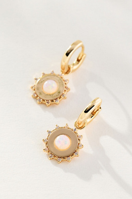 By Anthropologie Icon Charm Huggie Hoop Earrings