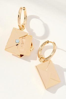 By Anthropologie Icon Charm Huggie Hoop Earrings In Sand