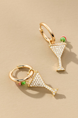 By Anthropologie Icon Charm Huggie Hoop Earrings In Sand
