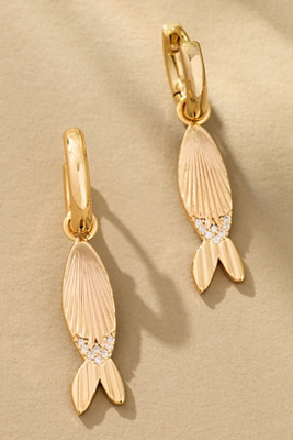 By Anthropologie Icon Charm Huggie Hoop Earrings