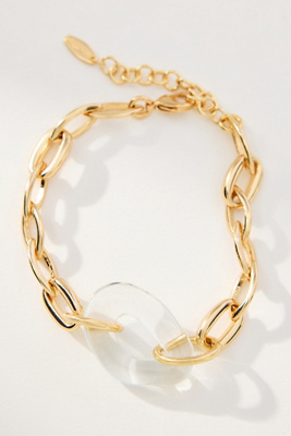 By Anthropologie Lucite Charm Link Bracelet