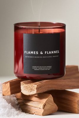 Poured New York Woody Flames & Flannel Boxed Glass Candle