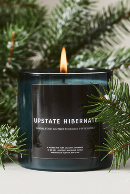 Poured Candle Bar Poured Woody Upstate Hibernate Boxed Glass Candle In Green
