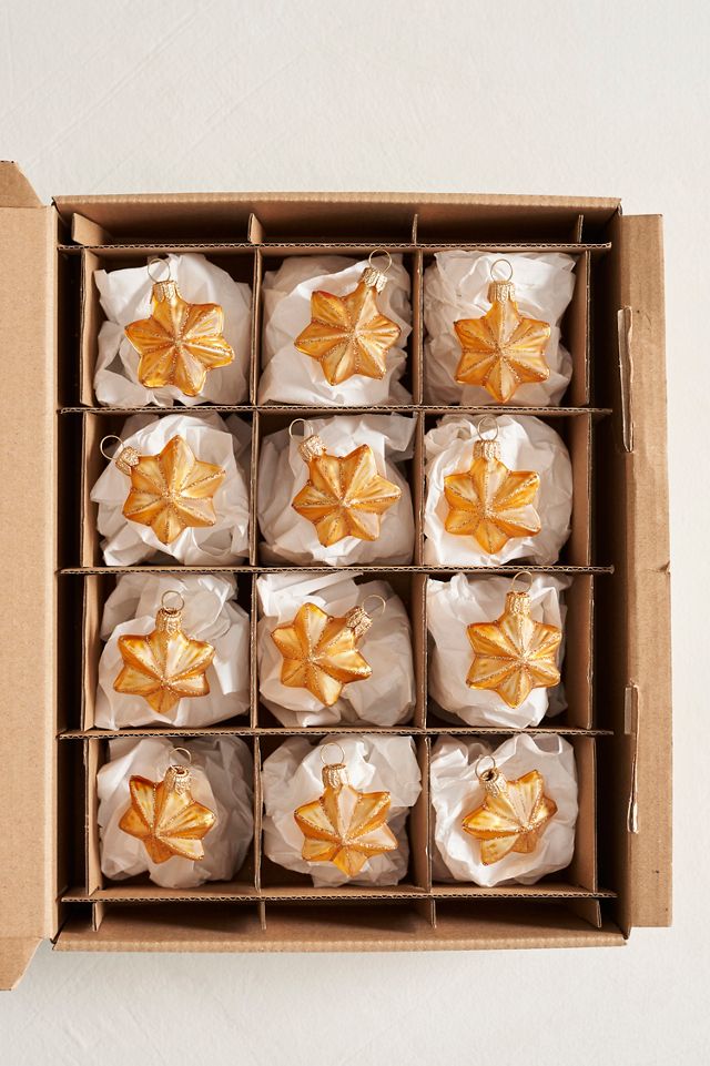 Miniature Faceted Star Glass Ornaments, Set of 12 #2