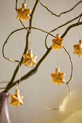 Miniature Faceted Star Glass Ornaments, Set of 12