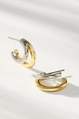 Scarlett Mixed Metal Double Hoop Earrings